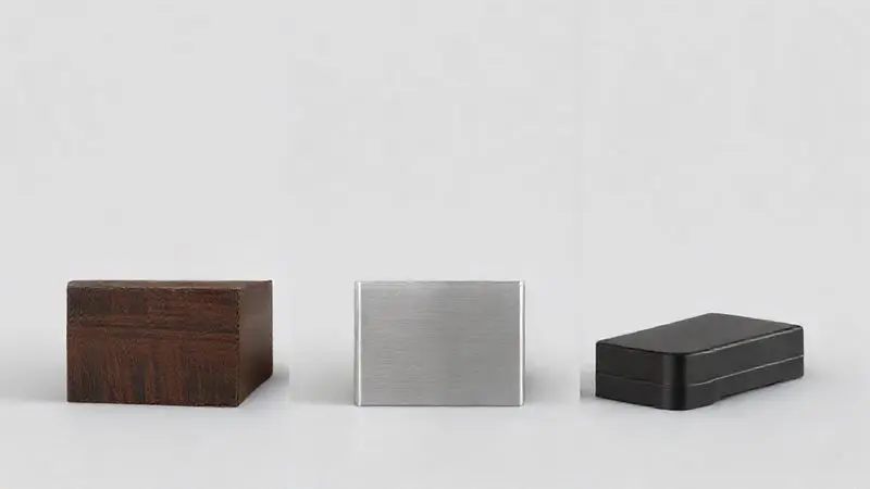 Pés de cama box feitos de materiais variados, como madeira, metal e plástico, destacando a textura.