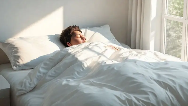 Pessoa dormindo profundamente em uma cama confortável, simbolizando a satisfação e o sono de qualidade.