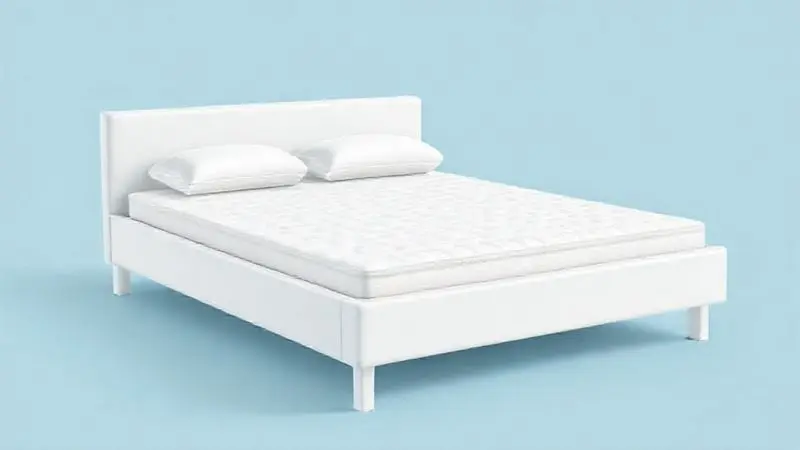 Ilustração digital esquemática mostrando a base e o colchão que compõem a estrutura de uma cama box.