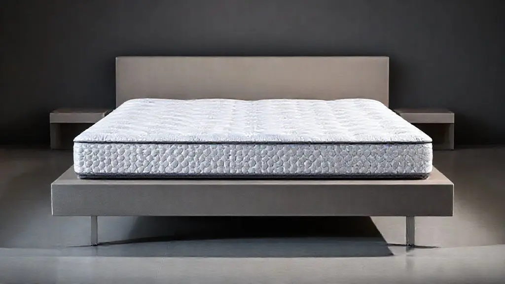 Colchão ortopédico sem marca em iluminação profissional de estúdio, destacando textura e camadas de conforto