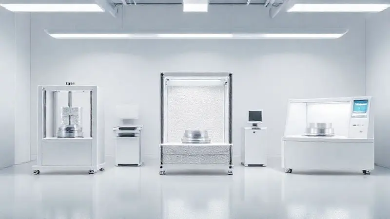 Representação conceitual de equipamentos de teste de laboratório para colchões