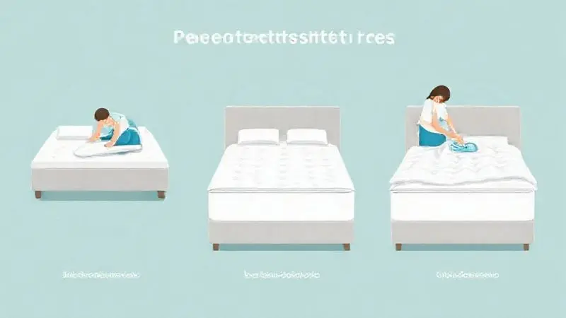 Cena conceitual ilustrando técnicas de cuidado e manutenção de colchão de forma abstrata