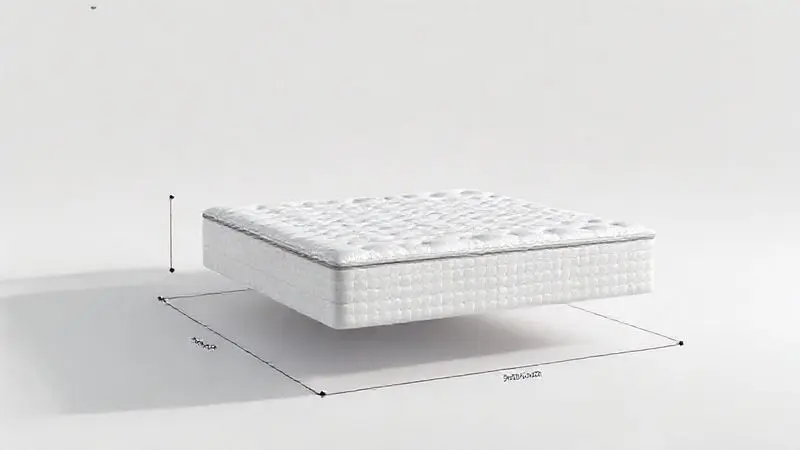 Representação artística das dimensões de um colchão king size com indicadores de medidas