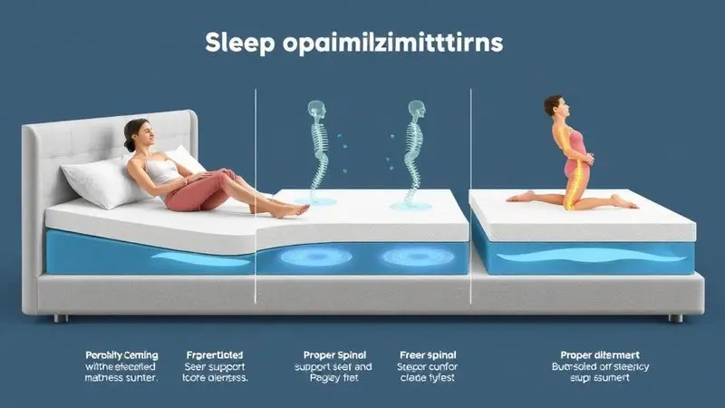 Ilustração conceitual da escolha de colchão personalizado para diferentes tipos corporais e necessidades de sono.