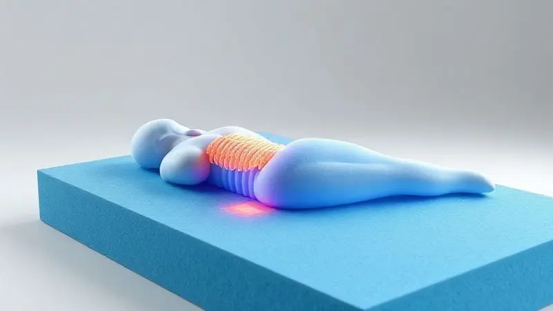 Ilustração conceitual mostrando como a espuma viscoelástica oferece suporte para problemas de coluna