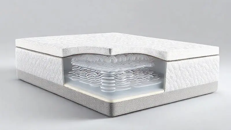 diagrama ilustrativo mostrando estrutura interna de molas pocket em colchão