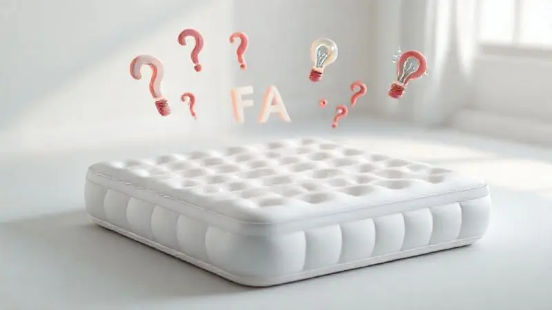Ilustração conceitual representando perguntas frequentes sobre colchões infláveis