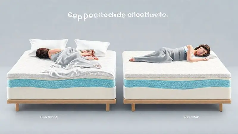 Ilustração conceitual da compatibilidade entre posições de dormir e densidades de colchão