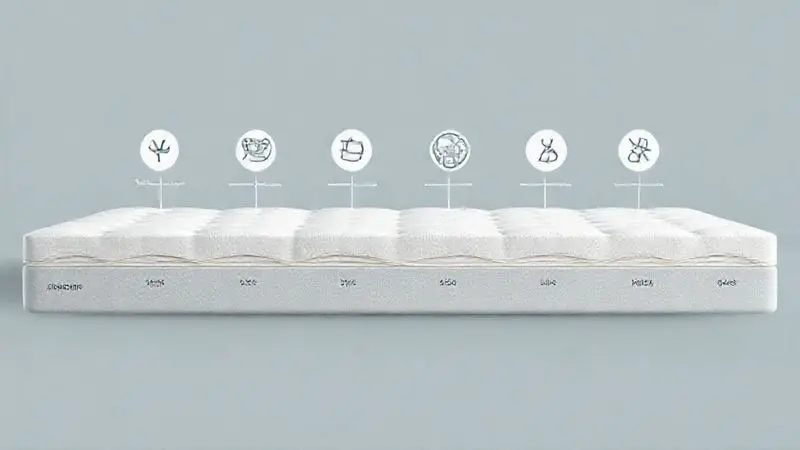 Ilustração conceitual mostrando a linha do tempo da vida útil e quando trocar o colchão