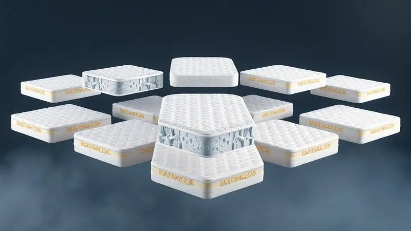 Ilustração conceitual de diferentes sistemas de suporte de colchão ortopédico para a coluna