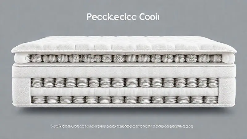 Ilustração conceitual em corte transversal da tecnologia de molas ensacadas em colchões, mostrando funcionamento independente.